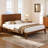 Mid-Century Modern Bamboo Platform Bed, Eco-Friendly Wood Frame with Metal Slat Support, No Box Spring Needed-1633862901
