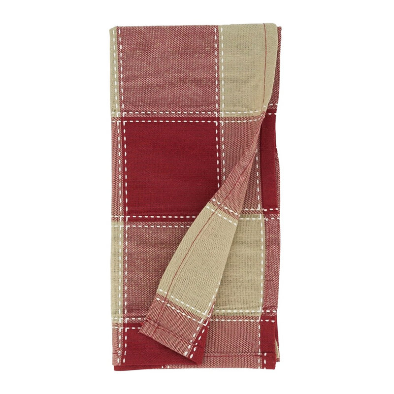 Ensemble de 4 serviettes de table en tissu écossais l 20 po x L 20 po Stitched, Rouge