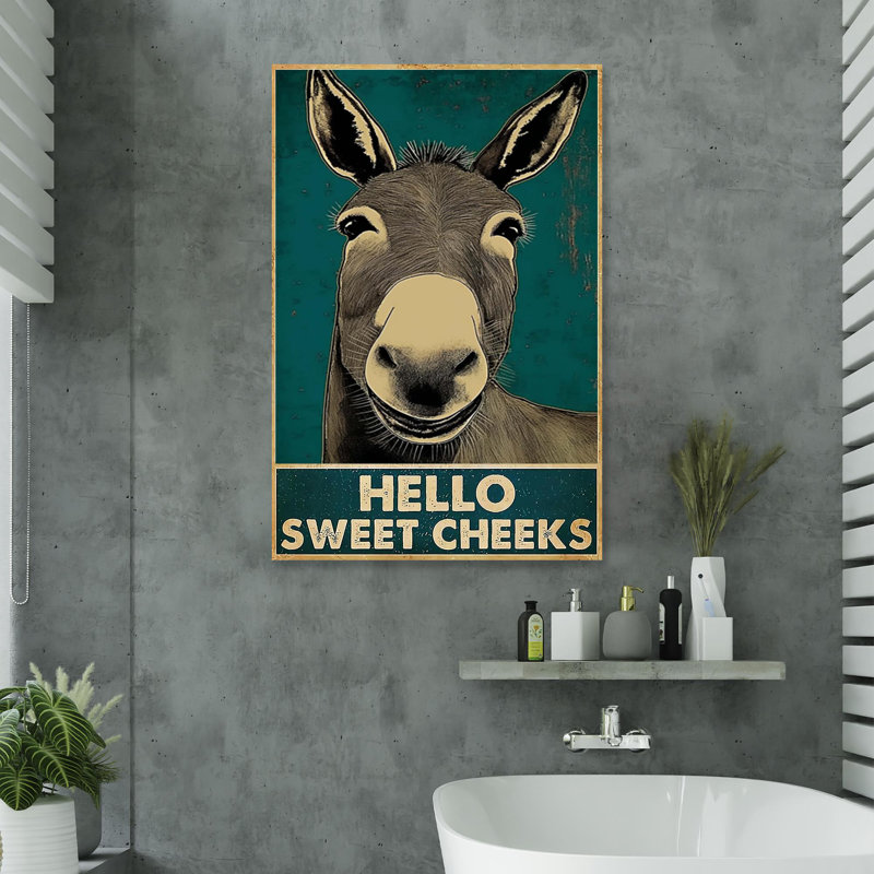 «Donkey Hello Sweet Cheek», impression sur toile tendue, L 24 po x H 36 po