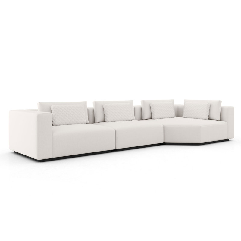 Canapé et méridienne modulaire en tissu de performance révolutionnaire de 155 po Ayton, Face à la gauche