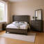 Ensemble de chambre avec grand lit 4 pièces, commode et miroir Mela, gris Chêne-117056017