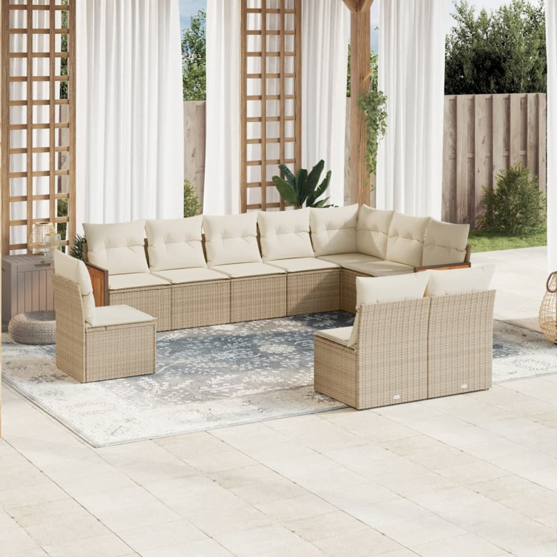 Ensemble de canapé de jardin Vidaxl PE