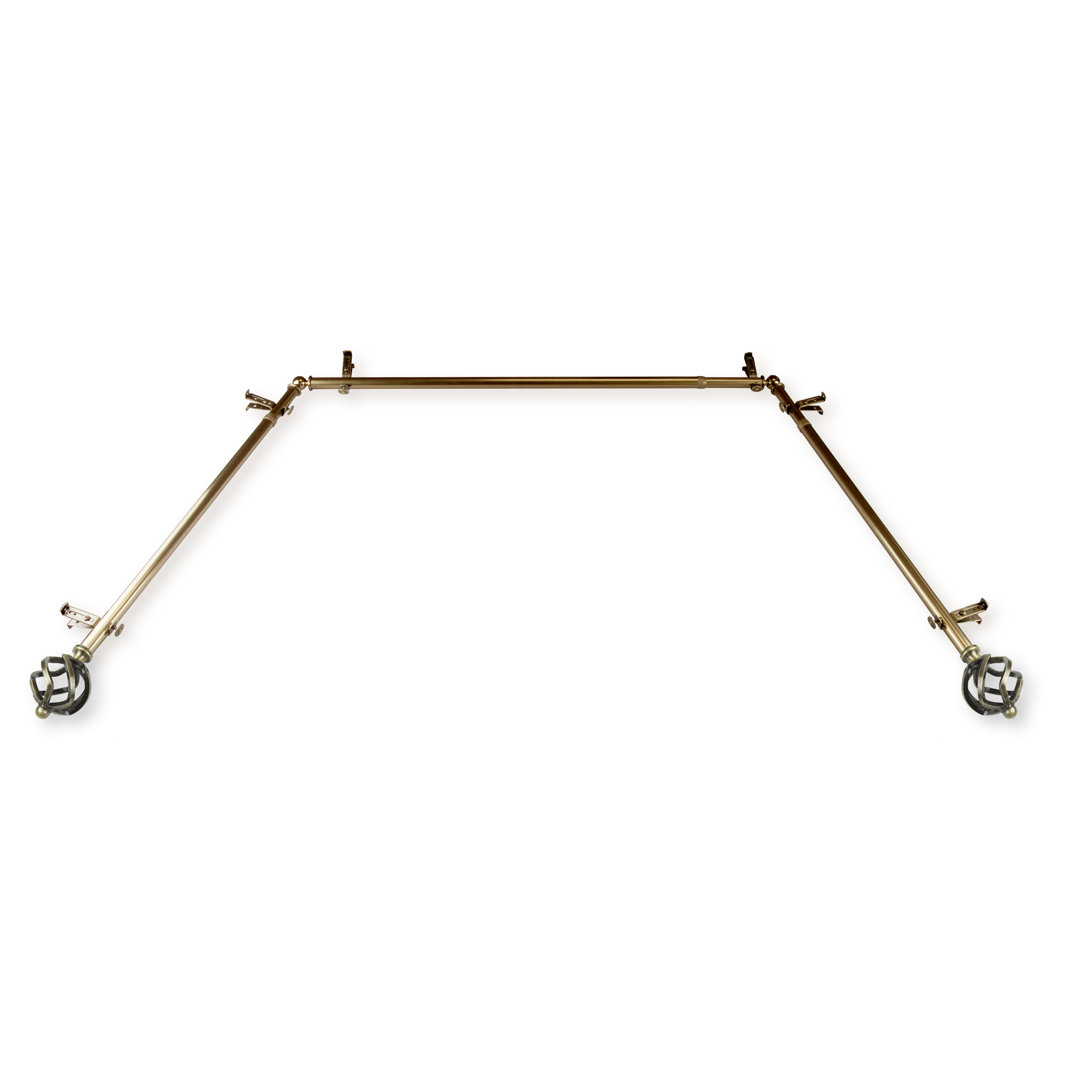 Leavens Steel Adjustable Bay Window Single Curtain Rod Winston Porter 