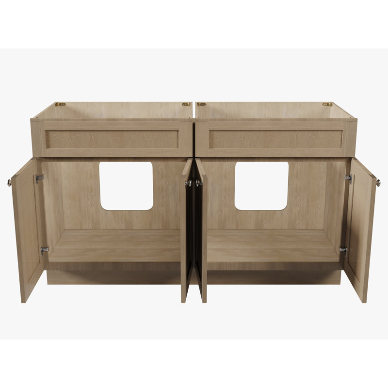 Base de meuble-lavabo double 60 po Disar, Chêne naturel