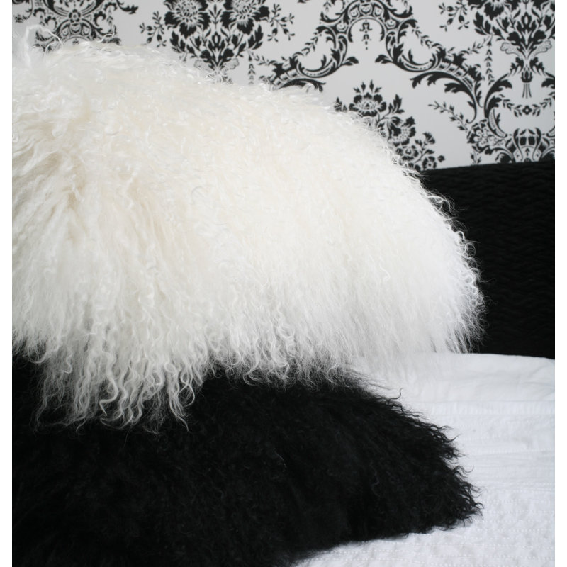 Coussin 100% fourrure de mouton de Mongolie par Starlite