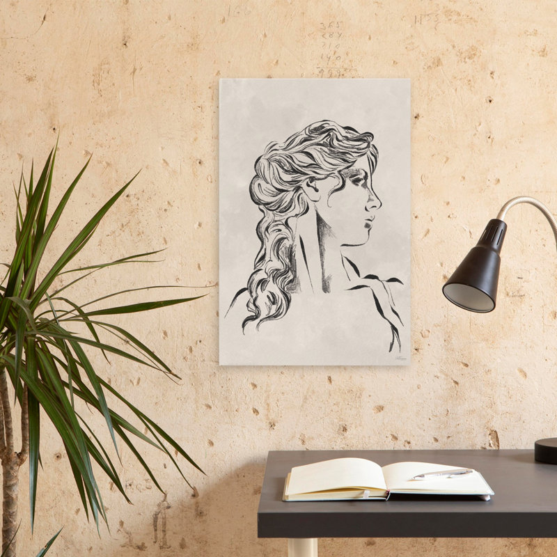 Portrait de femme - croquis de femme contemporaine, H 24 po x l 16 po