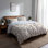 Ensemble de literie à motif floral 3 pièces - Ensemble de housse de couette et coussin décoratif Country Farmhouse Ivory Meadowline
