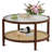 Bay Isle Home Round Rattan Coffee Table with Glass Top-675633288-676772000