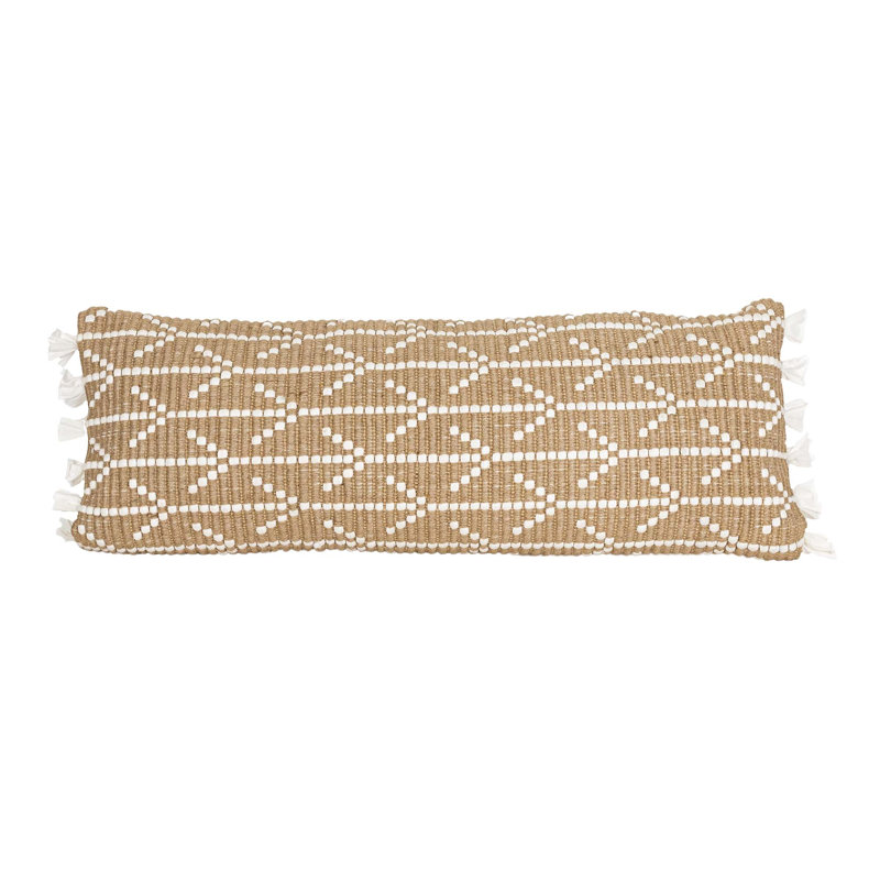 Modern Fringed Cotton Throw Pillow
