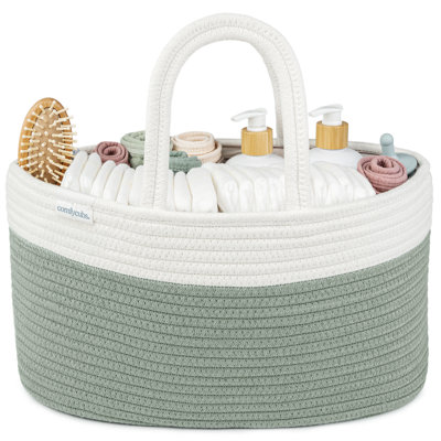 Comfy Cubs Diaper Caddy Organizer - Storage Bin and Car Travel Basket - Tote Bag with Dividers
