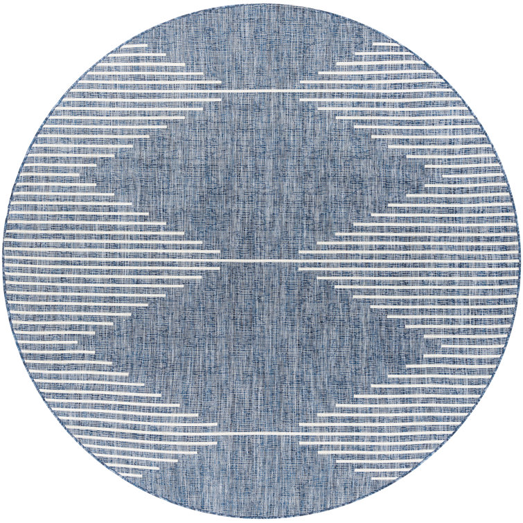Irielle Geometric Blue Indoor/Outdoor Area Rug