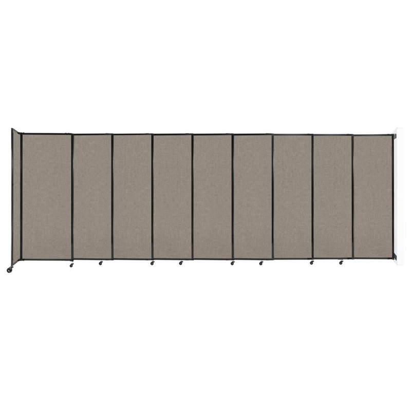 Cloison coulissante 5 pi, H 82 po x l 237 po x P 33 po, Beige / noir