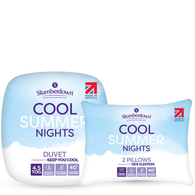 Cool Summer Nights Slumberdown 4.5 Tog Summer Duvet With 2 Pillows