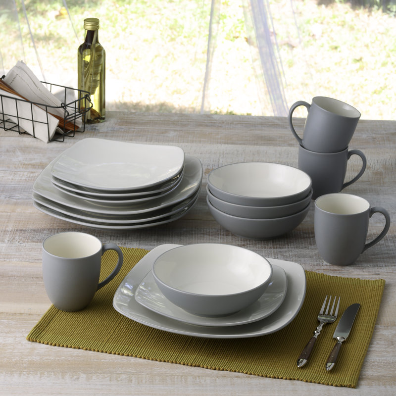 Service de table carré 16 pièces Noritake Colorwave, service pour 4, Ardoise