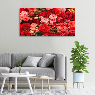 Red Flowers - No Frame Print on Canvas