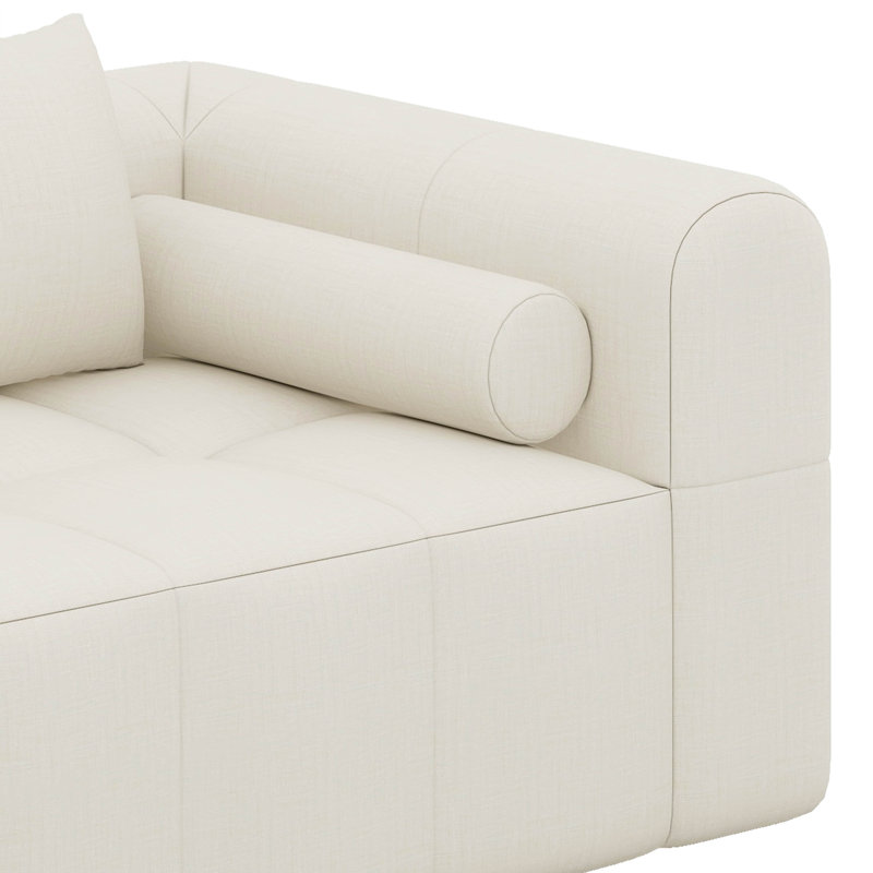 Canapé modulaire deux pièces avec sièges profonds et poches latérales, Beige