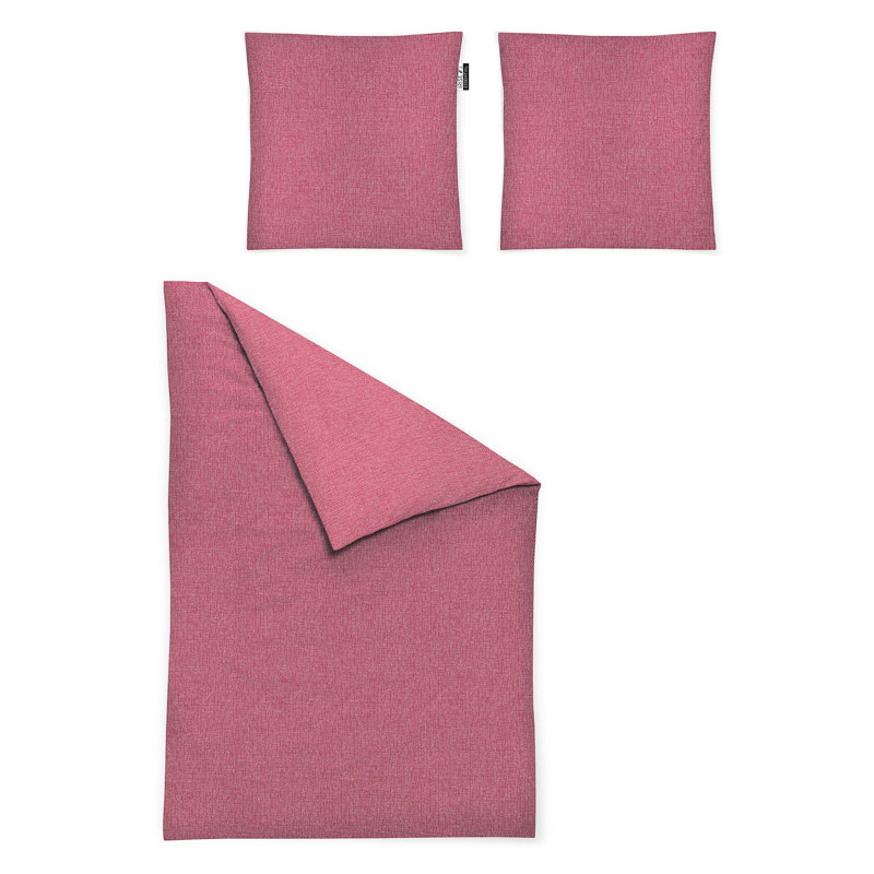 Carla Cotton 81 TC Duvet Cover Set, Red, 220 x 240cm - 2 Pillowcases (80 x 80 cm)