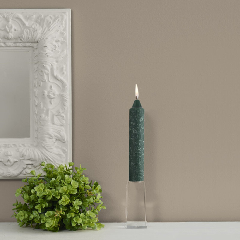 Timberline Collenette Dinner Candle Taper, Dark Green, 7" H x 1.25" W x 1.25" D