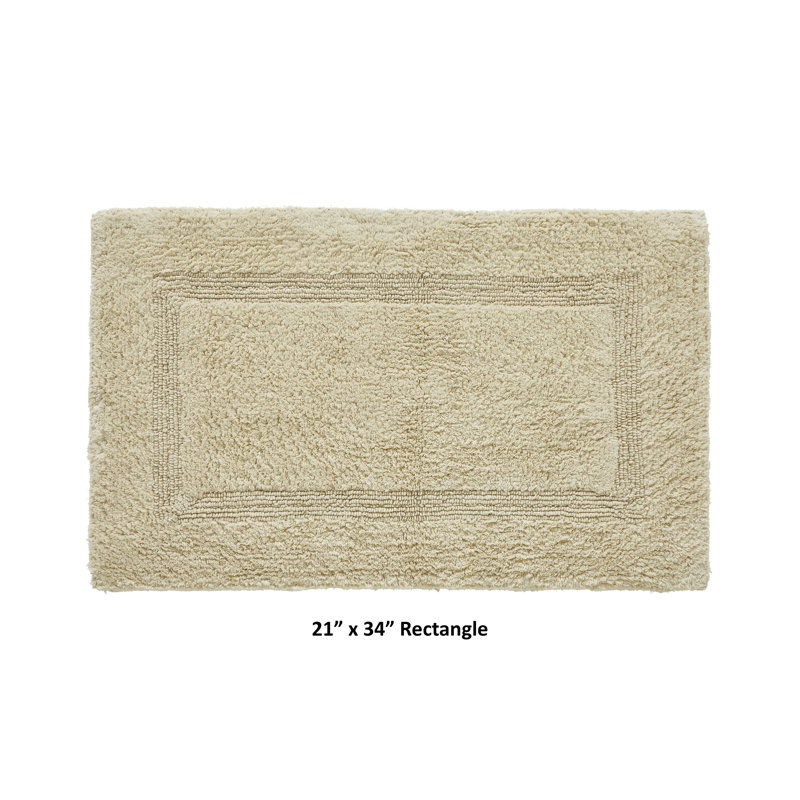 Rozanne Reversible Cotton Bath Rug, Sand, 21" x 34" Rectangle
