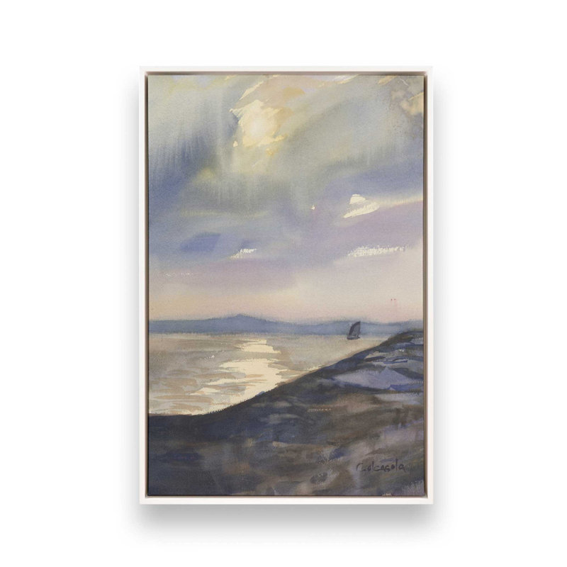 «Evening Sail» par Stephen Calcasola, reproduction d'art sur toile, H 36 po x l 24 po, Blanc