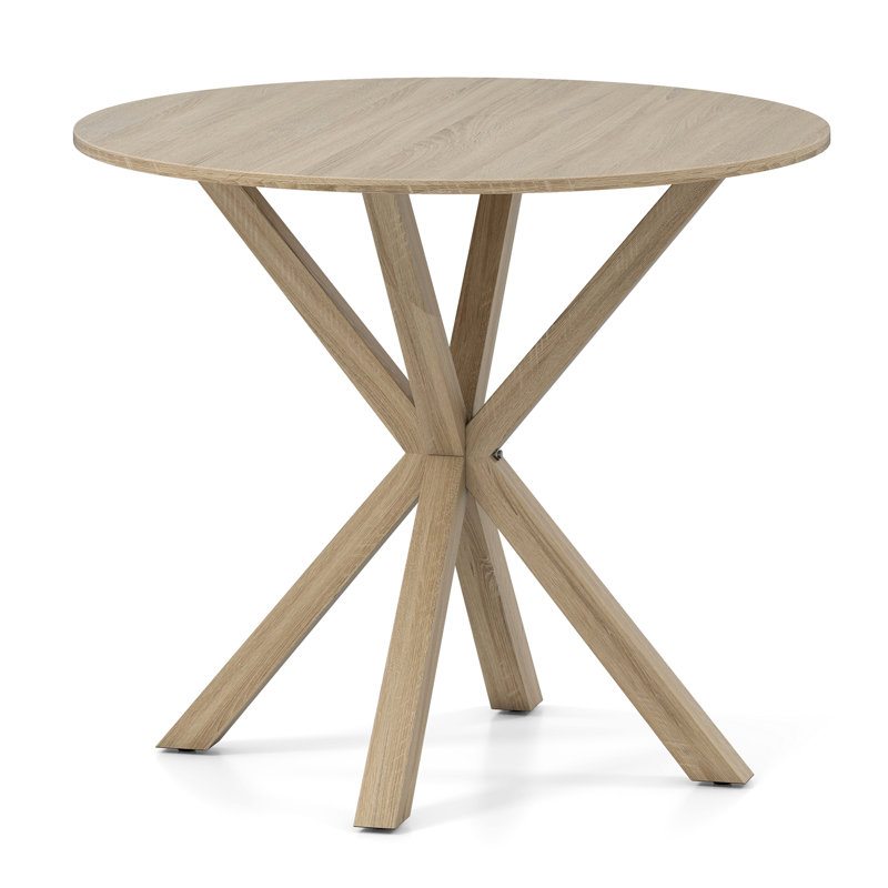 36'' Round Farmhouse Dining Table for 4 w/Stable Intersecting Pedestal Base, Light Gray, Light Gray