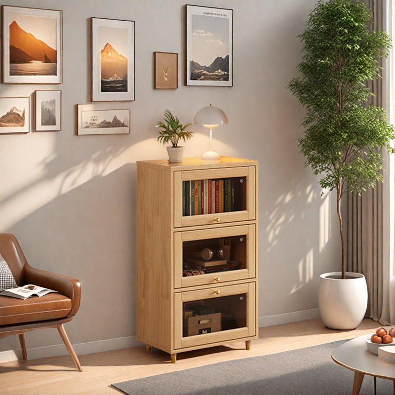 Bibliothèque de rangement pratique, Burlywood, (3 tablettes) H 23,6 po x l 44 po x P 15,7 po