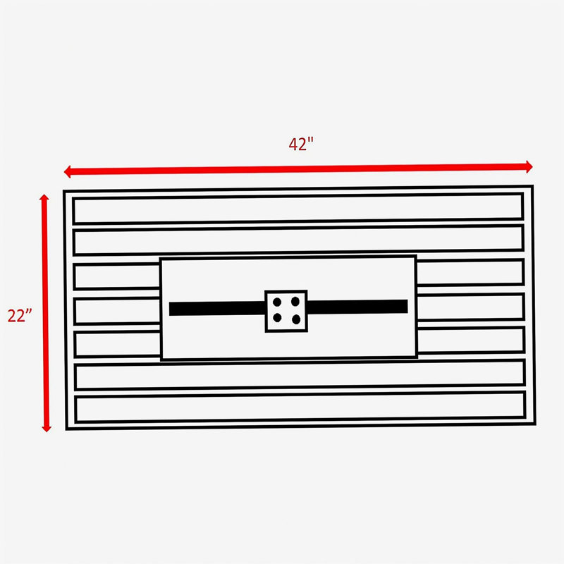 42'' Smoked Glass Metal Rectangular Pit