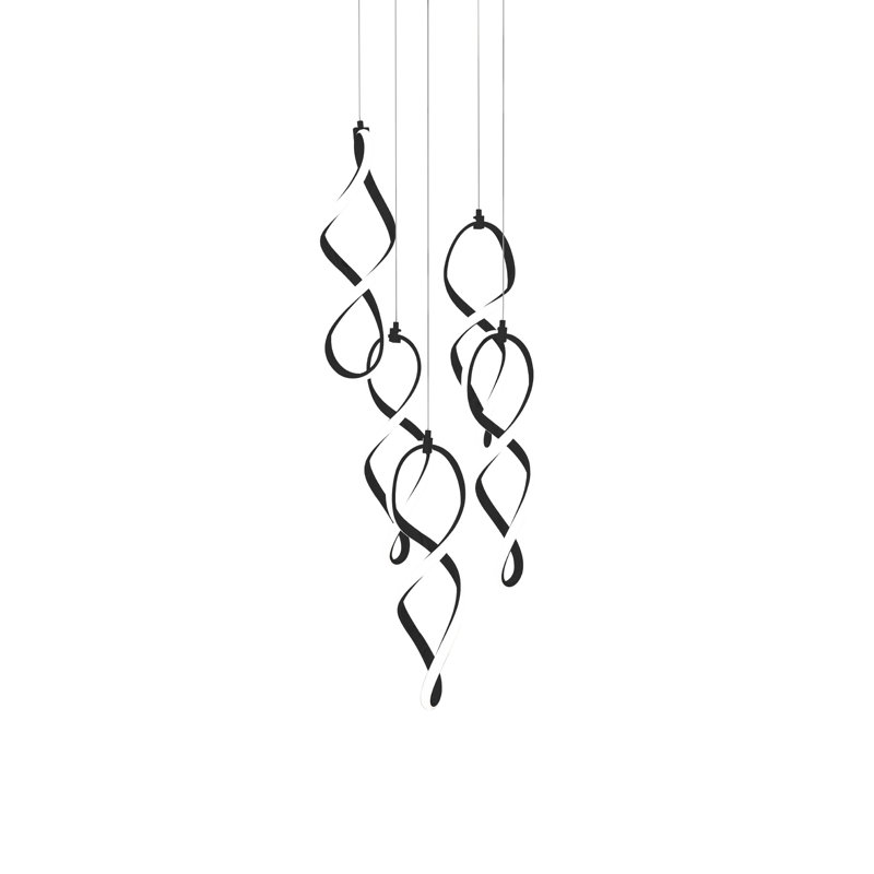 Interlace Round Multi-Light 4-CCT Pendant, Black