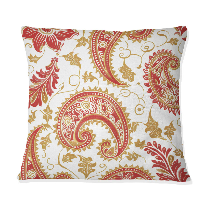 Coussin Red Vintage Paisley Dreams II - Vintage, H 18 po x l 18 po