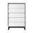Chantice 5-Drawer Bedroom Dresser with Beveled Drawer Fronts, White/Black Walnut-919792555