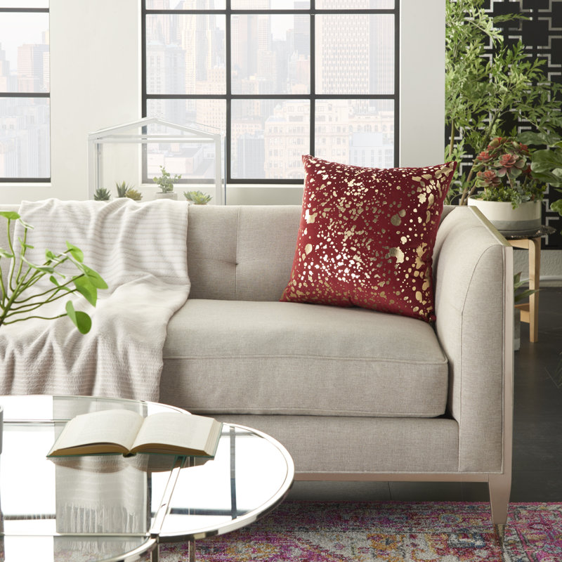 Housse de coussin carré et insert, Rouge riche