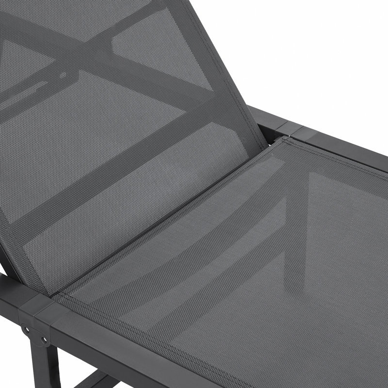 Chaise longue d'extérieur avec méridienne réglable à 5 positions, Gris, 1