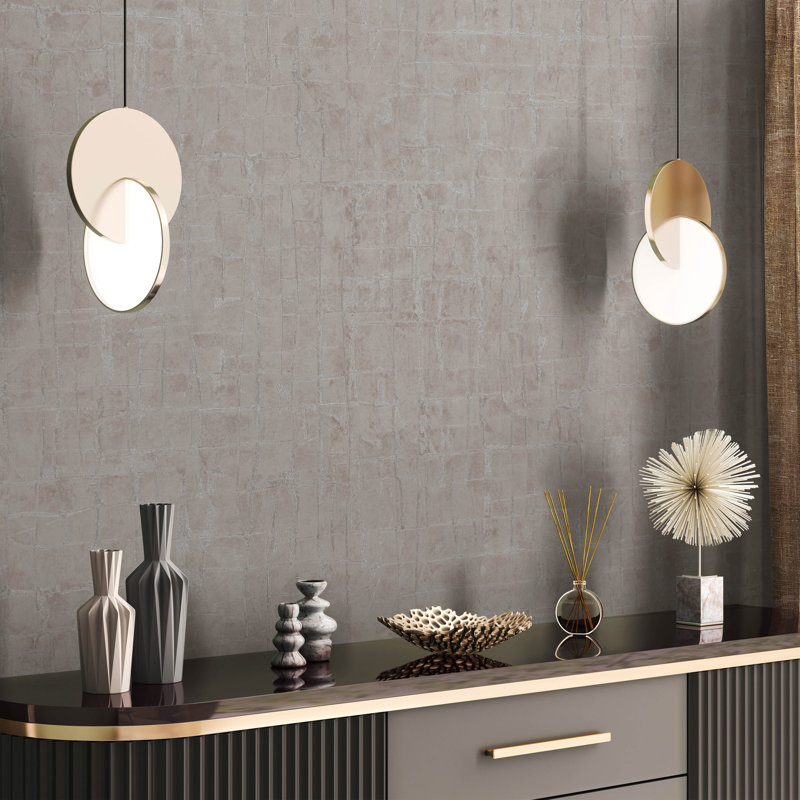 Air Collection Metallic Stonework Effect Textured Wallpaper Roll