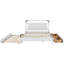 Grand lit plateforme blanc avec 2 grands tiroirs et un lit gigogne pour une chambre à coucher sereine-2118027729