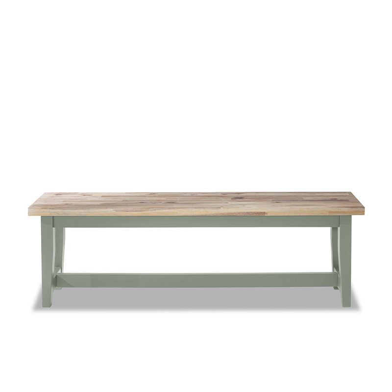 Doria Solid Wood Bench, H44.8 x W140 x D32cm, Sage Green