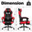 High-Back Adjustable Reclining Ergonomic Fabric PC & Racing Game Chair-1168417974