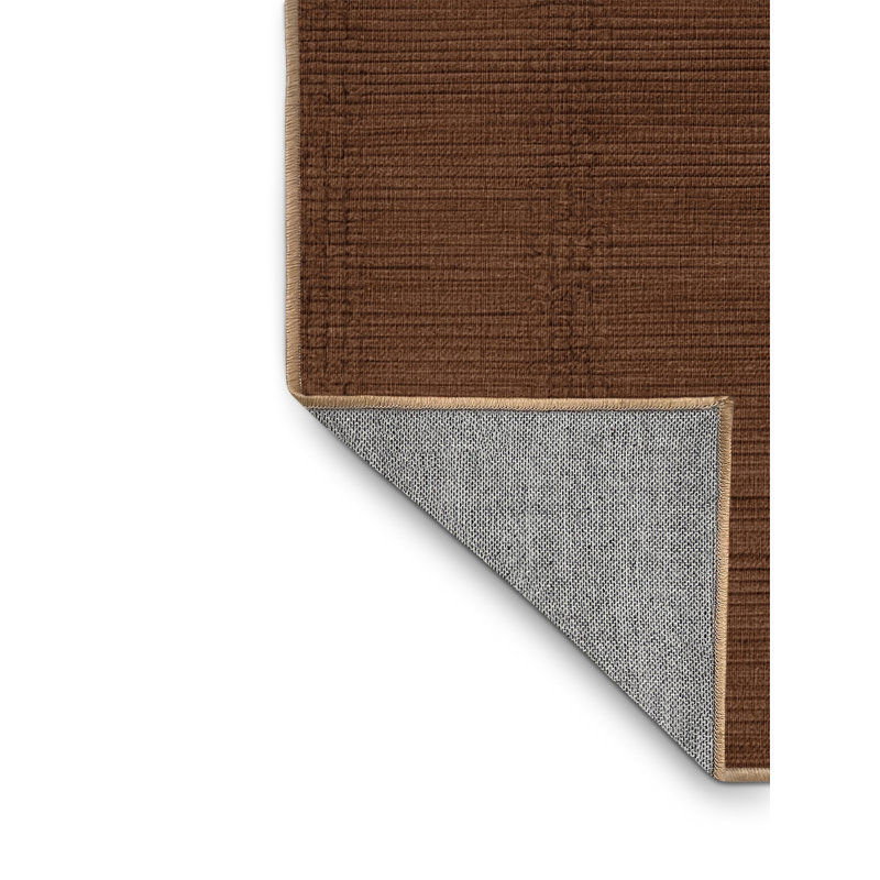 Tapis brun uni lavable à la machine, Carré 4 pi