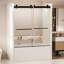 Porte de baignoire, noir mat, verre trempé de 5/16 po, installation réversible, douche de 58,89 po de profondeur x 61,6 po de hauteur, 56-60 l 62 H, quincaillerie