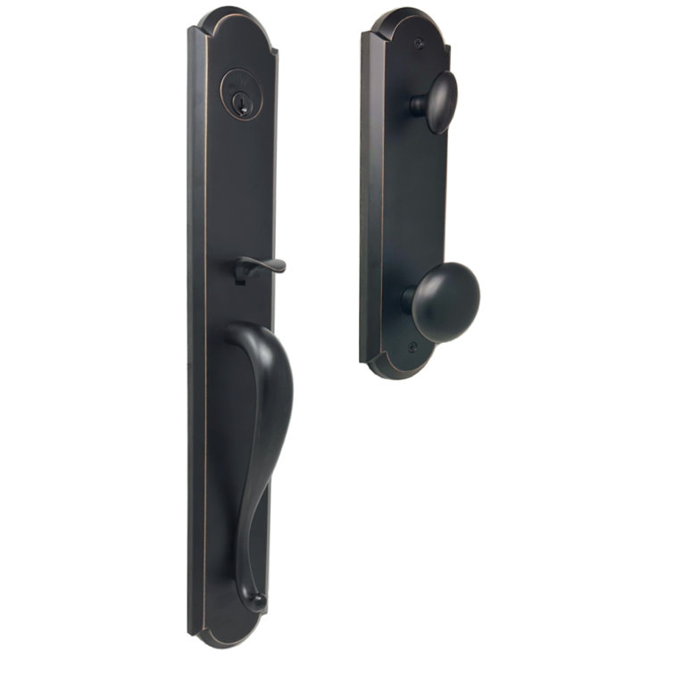 Elegance Philbrook Handleset with Deadbolt and Arch Plate