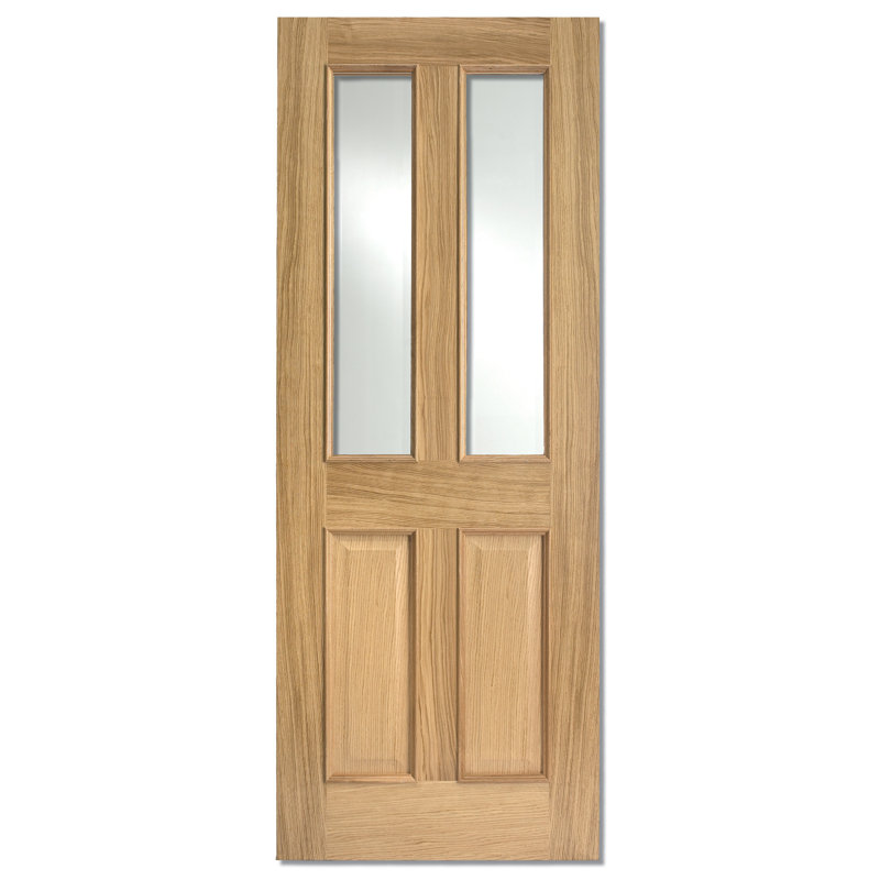 Richmond RM2S Glazed Unfinished Oak Internal Door, Unfinished White Oak, 198.1 cm H x 83.8 cm W x 3.5 cm D