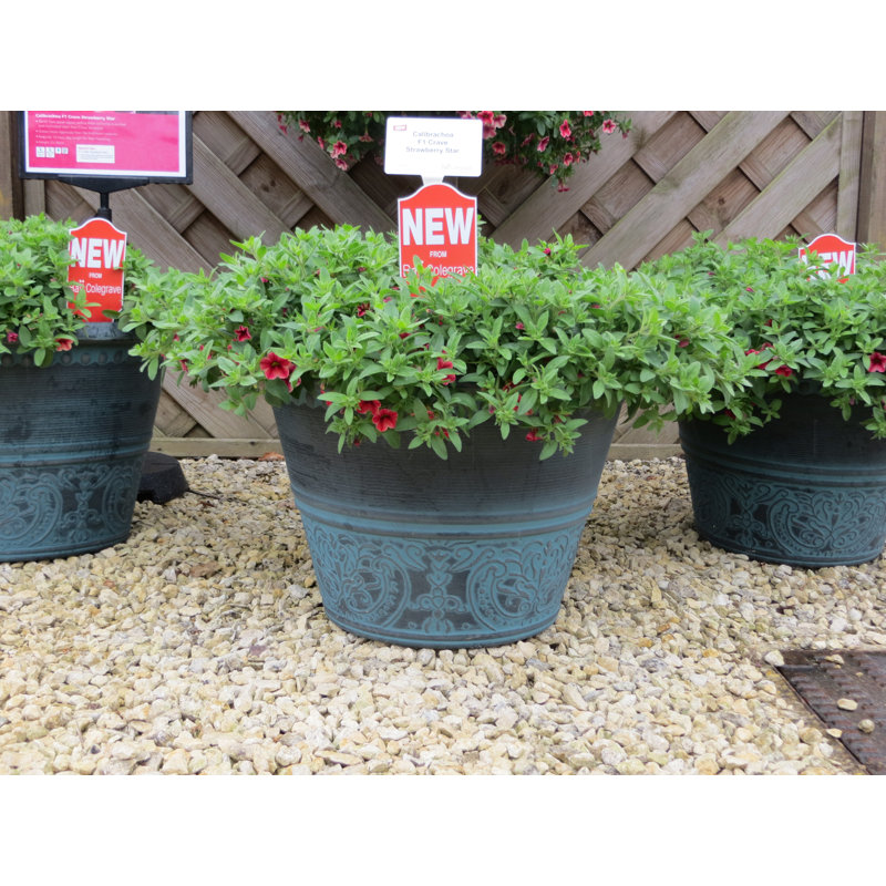 Sagamore Planter, Black/Aqua Green