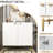 Luxury 2 Door White Cabinet With Diamond - Doors And Adjustable Shelves. Supported By Pegs For Stability. Suitable Storing Office Supplies Clutter. 57.16 Lb Weight High Gloss Gold Spindle Legs Smooth