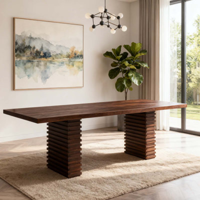 Table de salle à manger moderne avec double caisson robuste