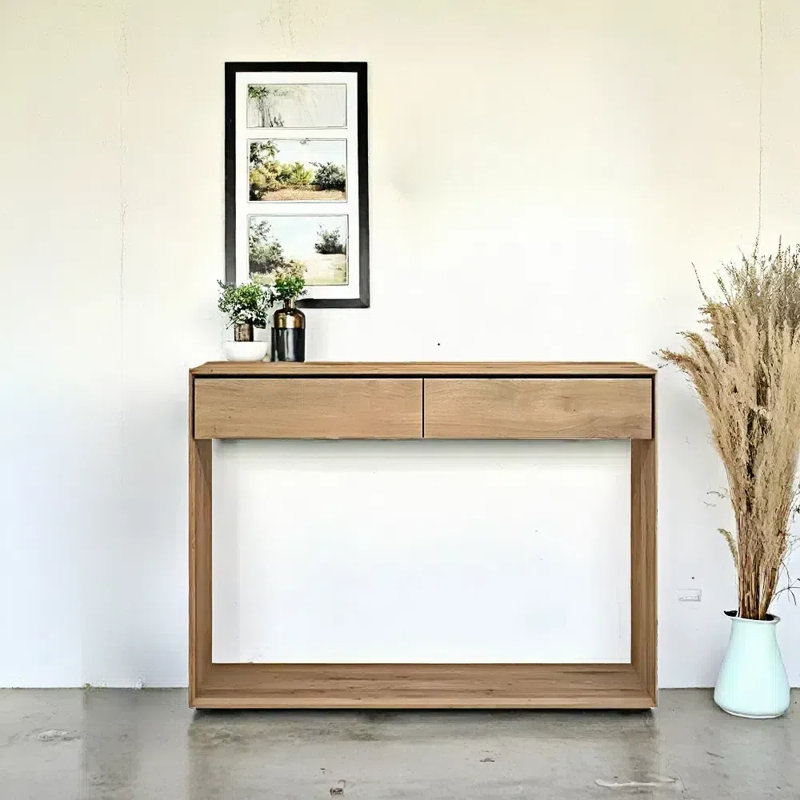 Console en chêne blanc, H 33,5 po x l 43,3 po x P 15,7 po