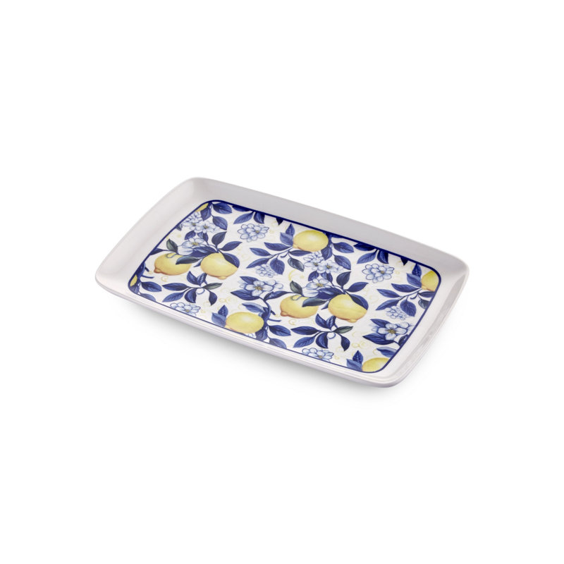 Élégant plateau en céramique jaune de 13,4 po x 9,8 po x 0,8 po | 100% lavable au lave-vaisselle, parfait pour servir les hors-d'œuvre et les desserts | Conception élégante pour le divertissement et la décoration intérieure, idéale pour les fêtes et les rassemblements
