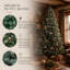 Arbre de Noël 6 pi PE / PVC bleu-vert 6 pi - 1390 pointes, branches articulées, aspect naturel, support en métal stable, décoration des Fêtes facile à assembler-131663136