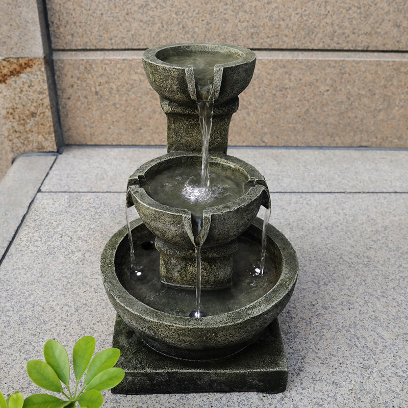 Rostam Weather Resistant Floor Fountain with Light