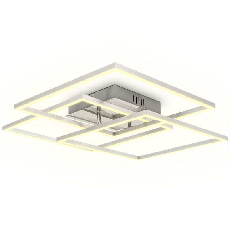 40 Watt LED Frame Ceiling Light with Swivelling LED Boards, 3000 K, Chrome/Aluminium