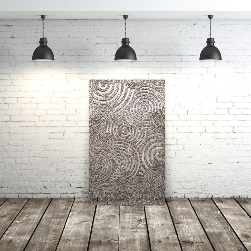 Panneau d'intimité en aluminium découpé au laser Modern, L 24 po x H 24 po, Filon de cuivre