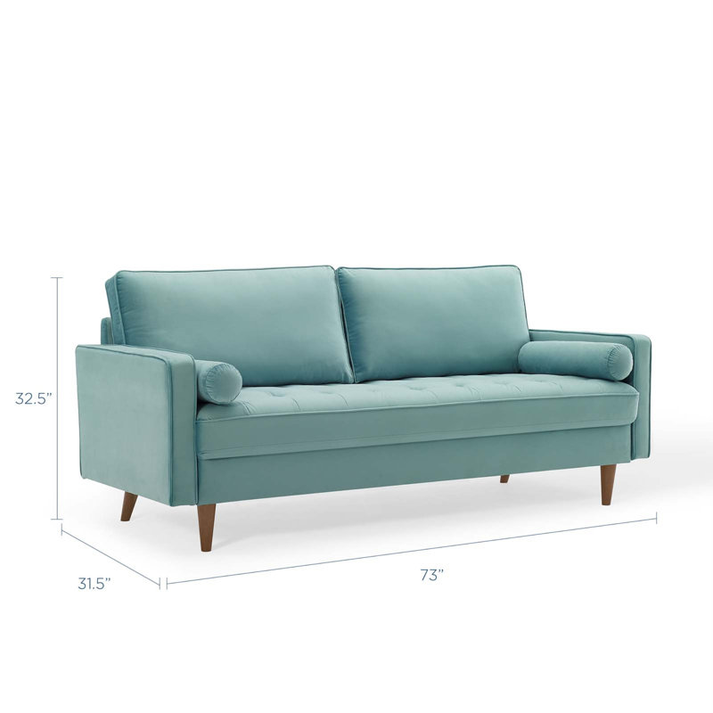 Valour Performance Velvet Sofa by Modway, Mint Velvet